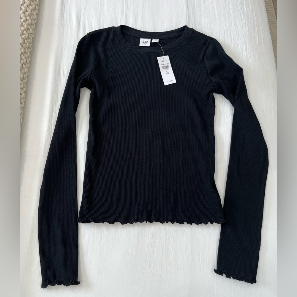 Girls Gap Black Long Sleeve Top